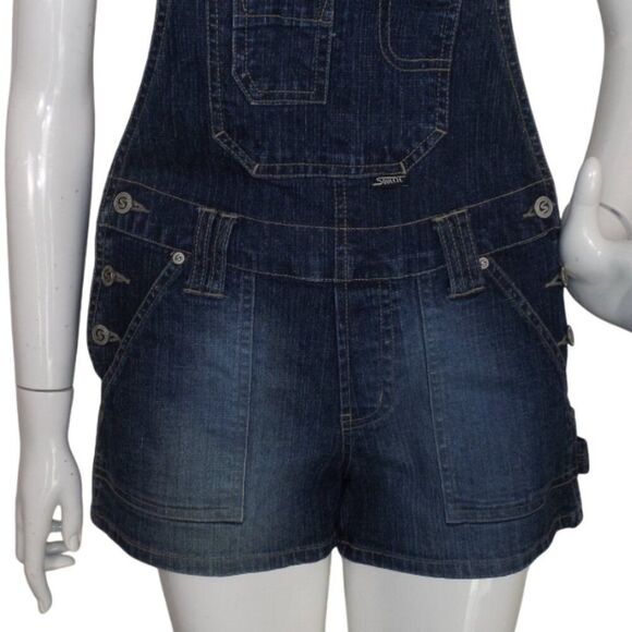 Steve Hardy SQUEEZE Short-alls/Shorts, 7/8, Bib front, Pockets, Dark Blue wash - Picture 6 of 11